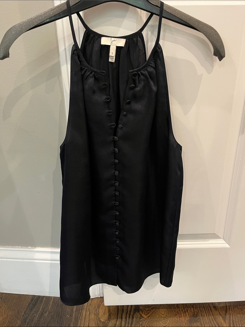 Joie Black Silk-Blend Button-Front Camisole